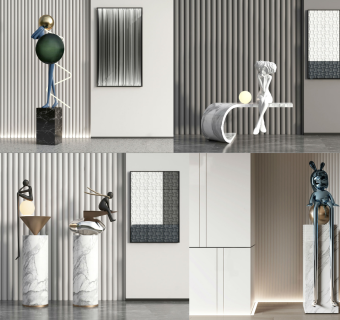 现代雕塑组合 雕塑摆件 卡通雕塑 抽象雕塑 饰品摆件 陈设 装饰摆件